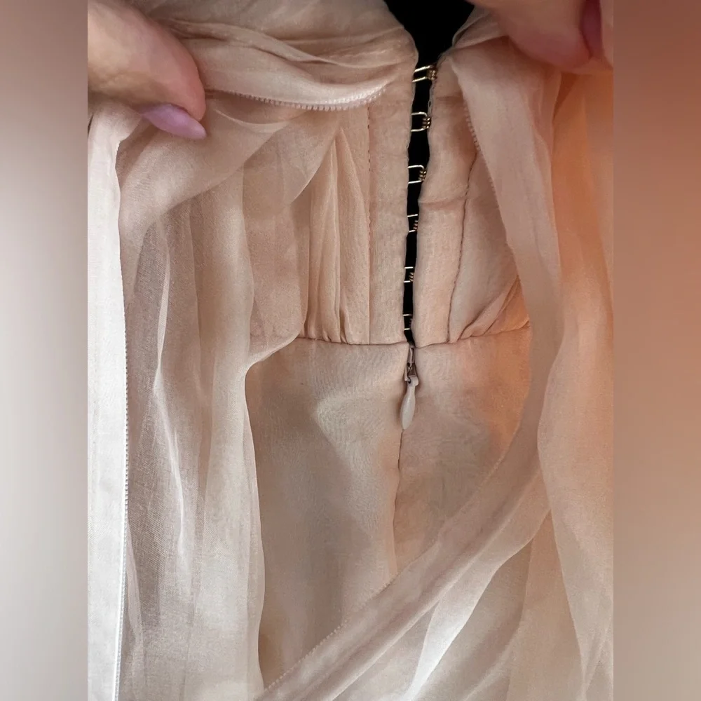 ZIMMERMANN Crush Pink Strapless gathered silk-organza Mini Dress AU 0 (US 4) - Picture 10 of 12